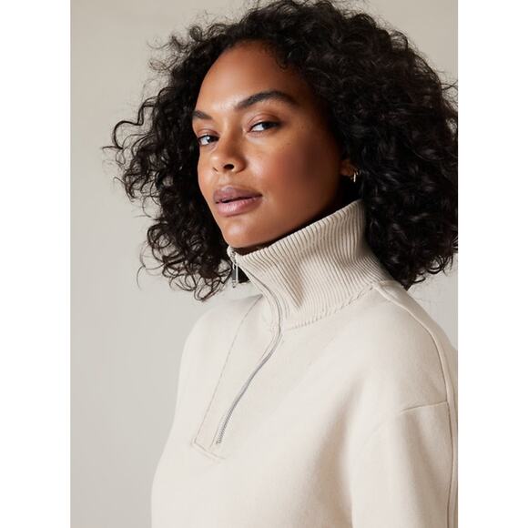 Athleta Retroplush Revive Abalone Half Zip Sweatshirt Large - Picture 4 of 12